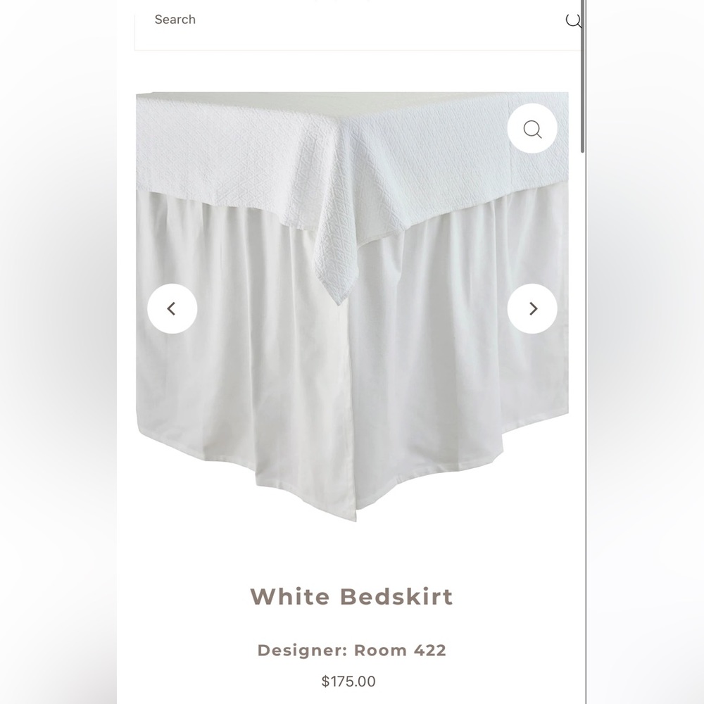 White bed skirt